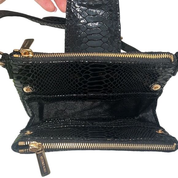 Michael Kors Fulton Black Python Embossed Leather Crossbody - Picture 7 of 16